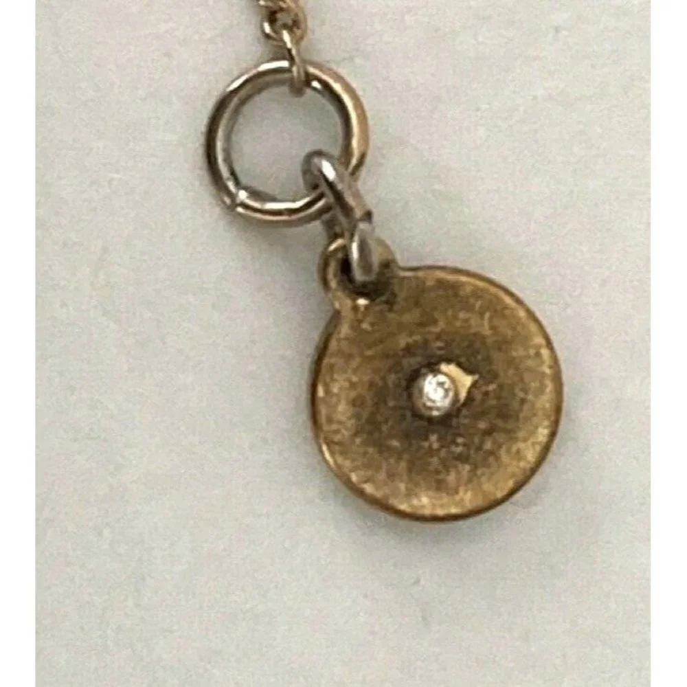 Stella & Dot Avalon Necklace Gold Tone Crescent Pendant Open Work Adjustable